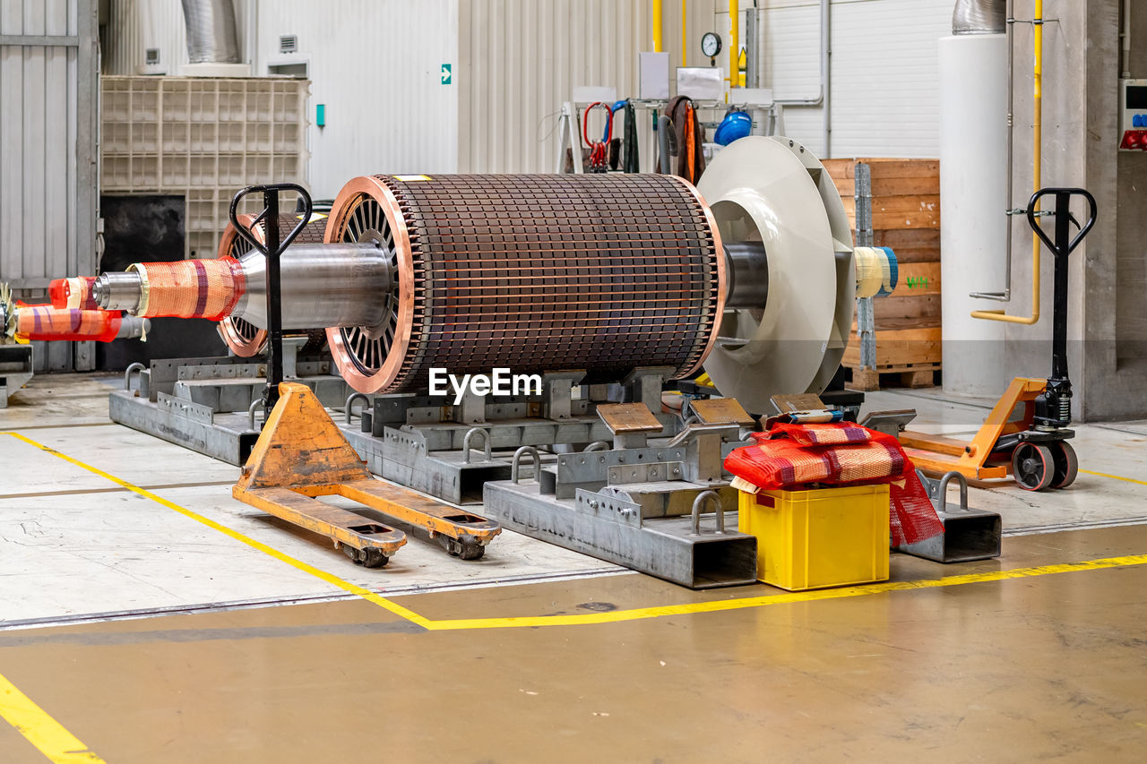 high angle view of machinery at airport