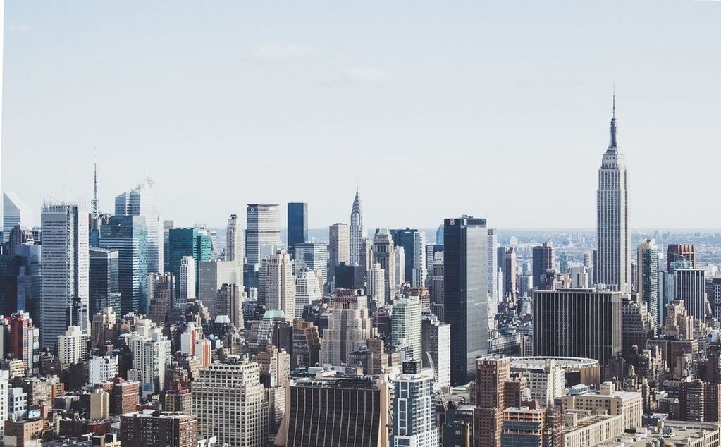 Cityscape against clear sky