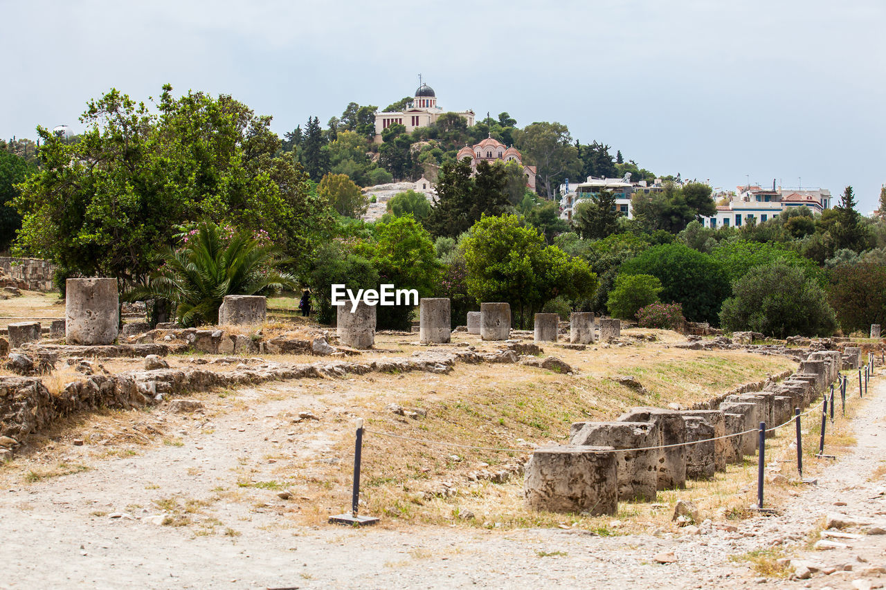 Ruins of the a ancient agora in athens