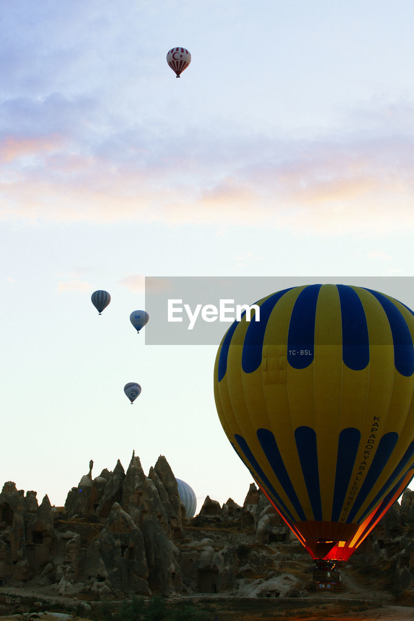 HOT AIR BALLOON FLYING IN SKY