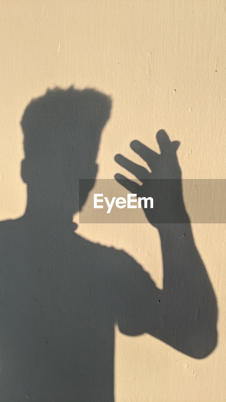 Shadow of man on wall