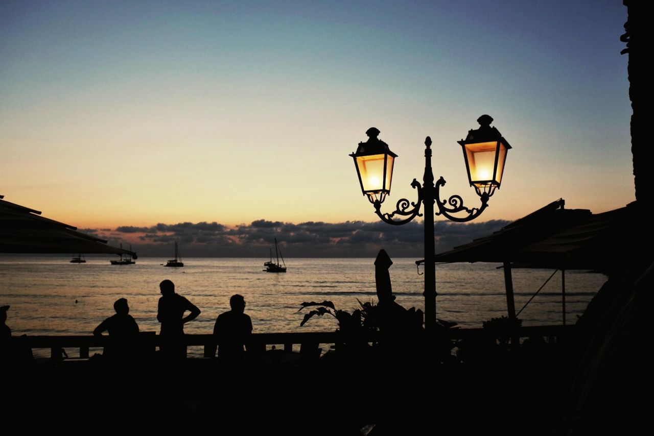 Scenic view of sea at sunset