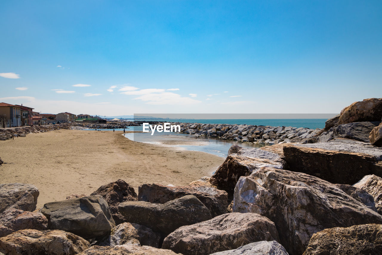 Scenic view of beach against sky