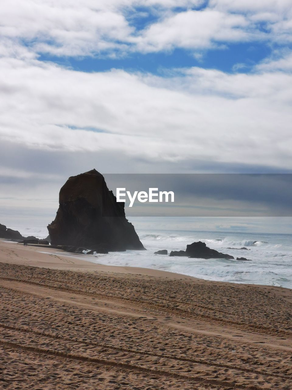 Scenic view of beach against sky