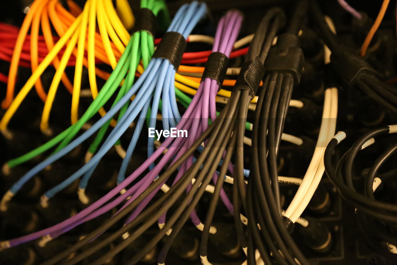 Full frame shot of colorful cables