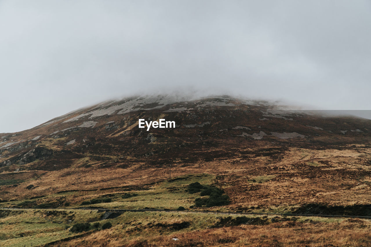 Scenic view of landscape against cloudy sky