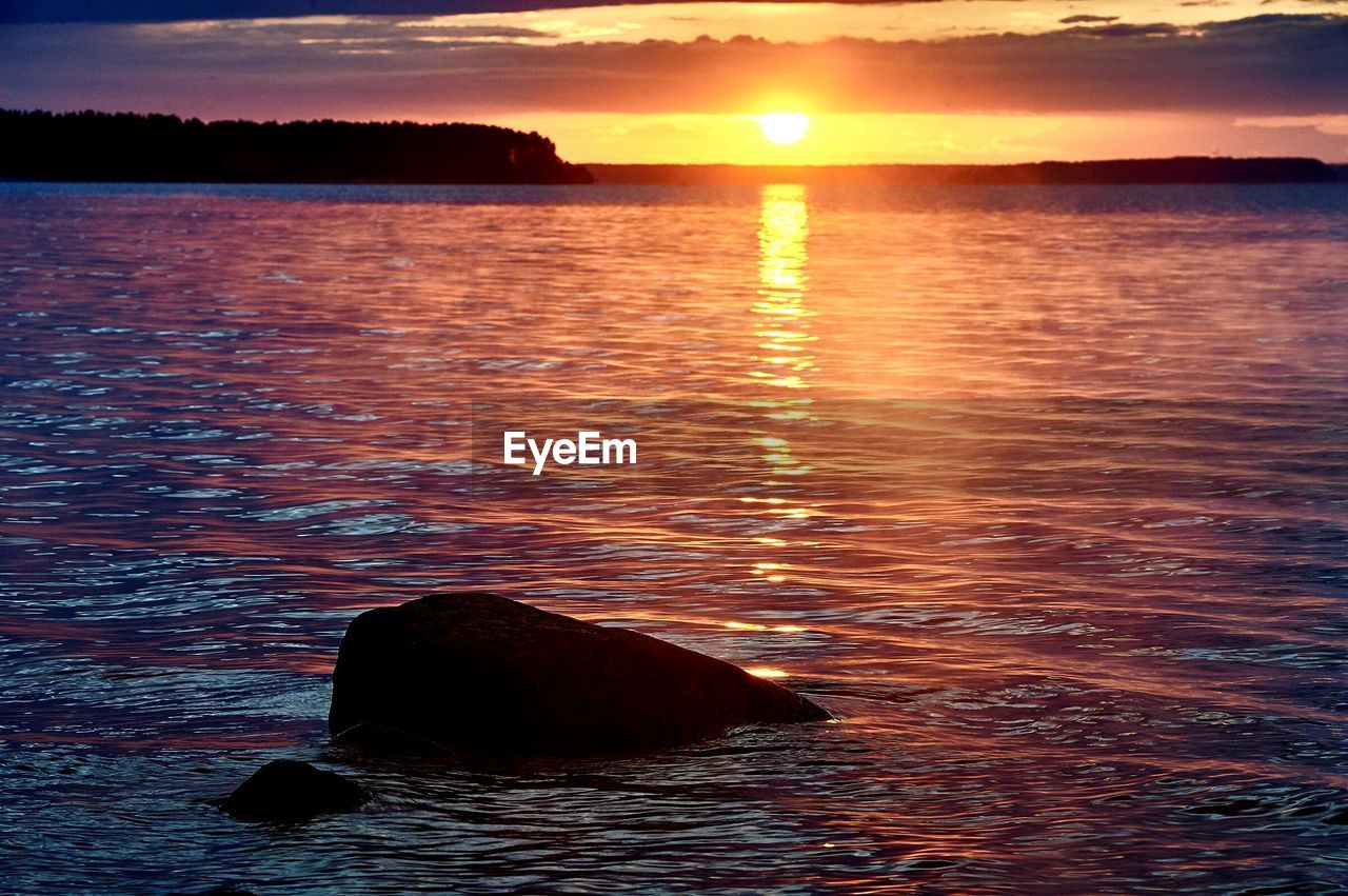 SCENIC VIEW OF SUNSET OVER RIVER