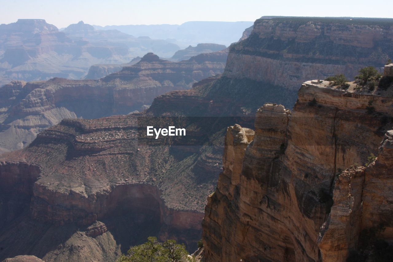 Aerial view of rock formations in desert