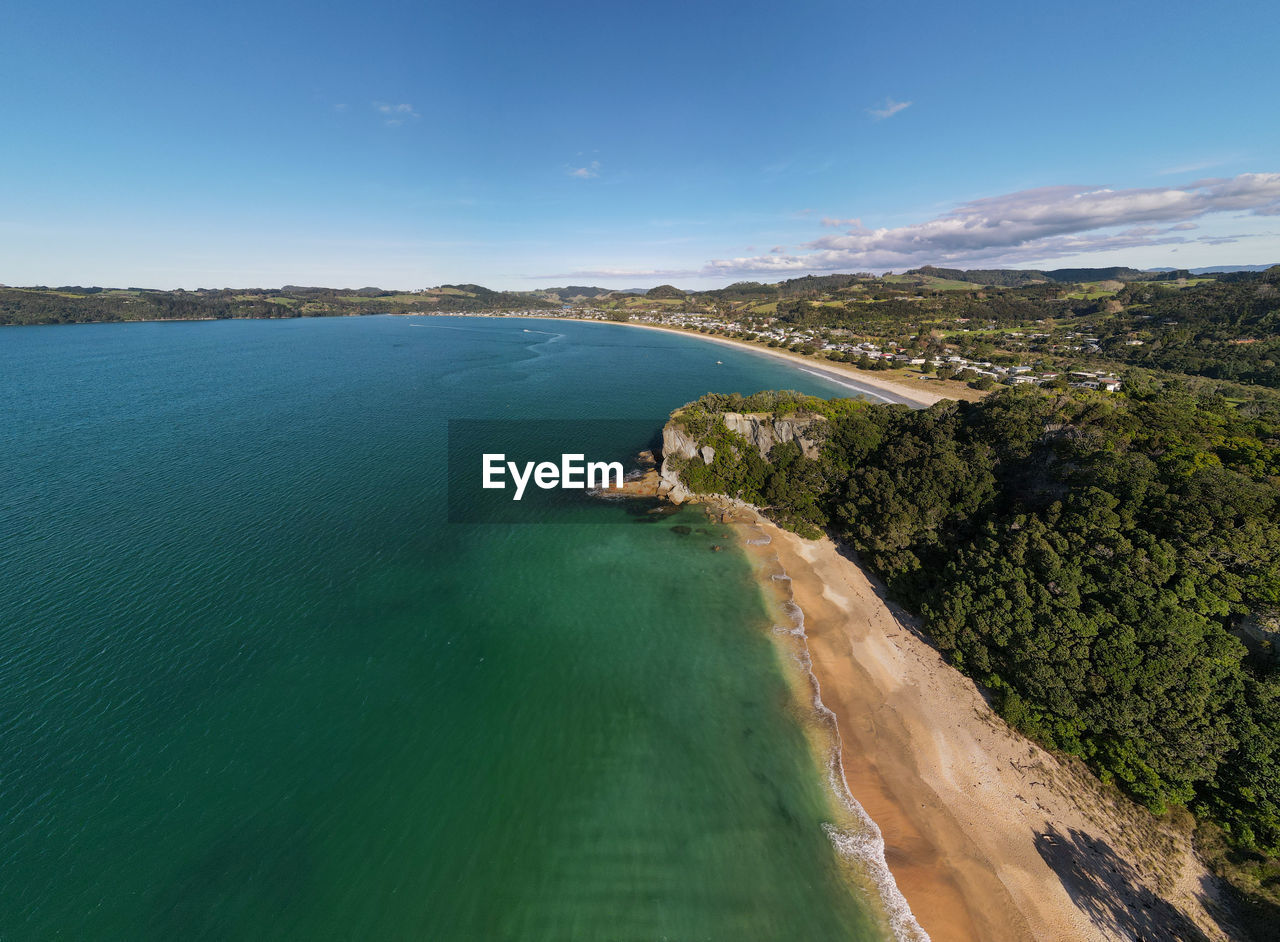 aerial view of sea against sky