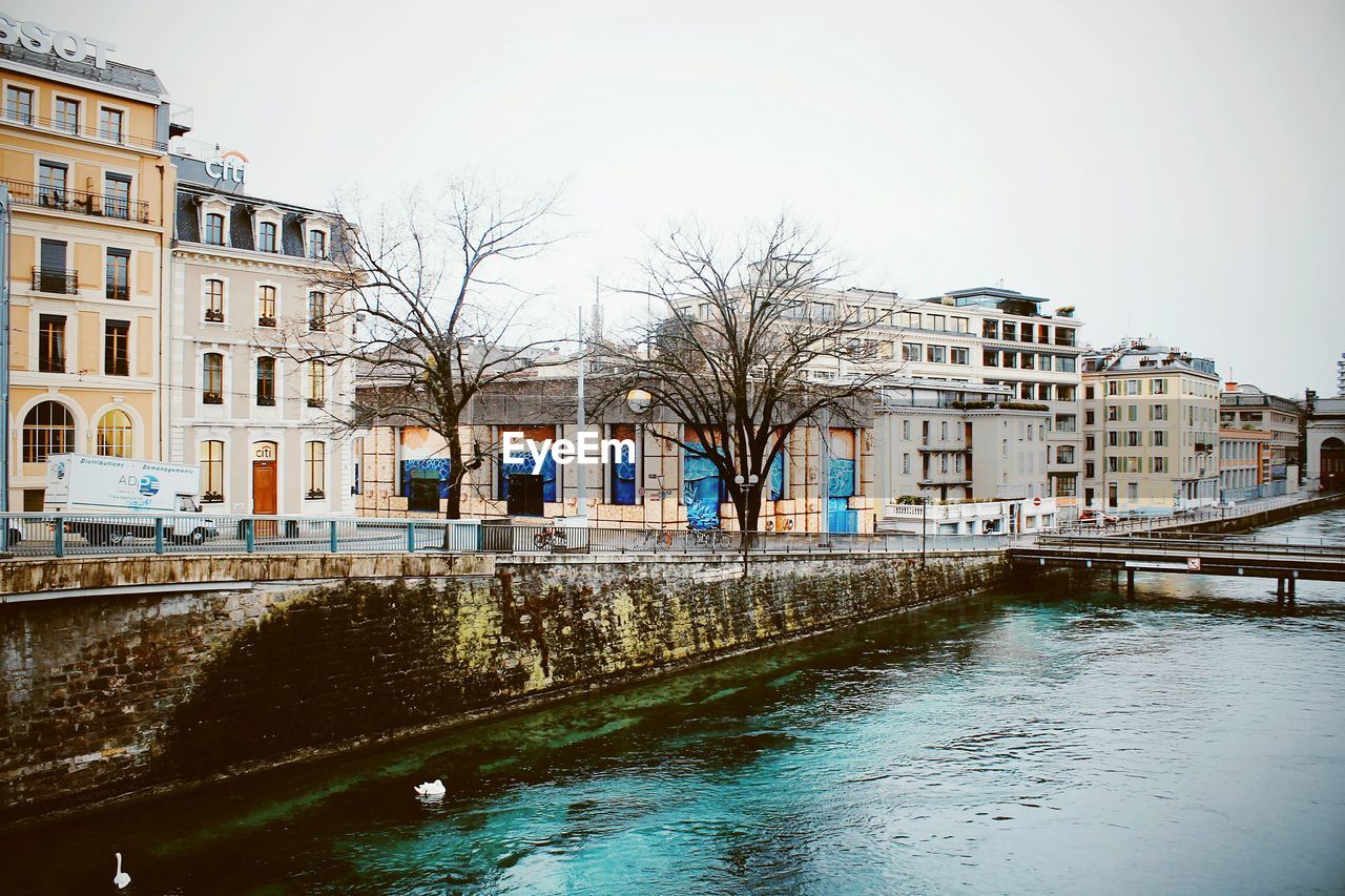 Canal passing through city