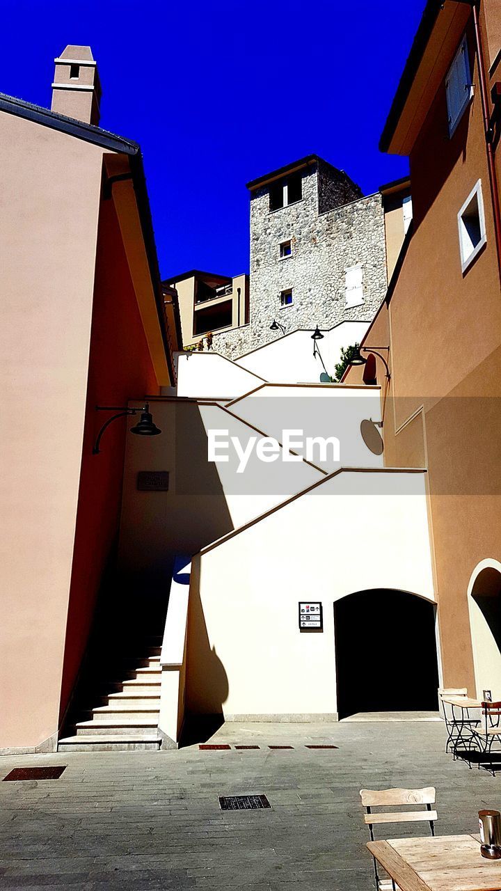 Town square against clear sky