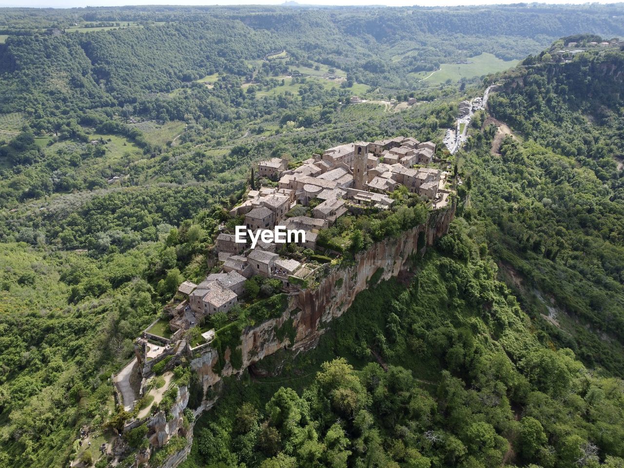 High angle view of castle