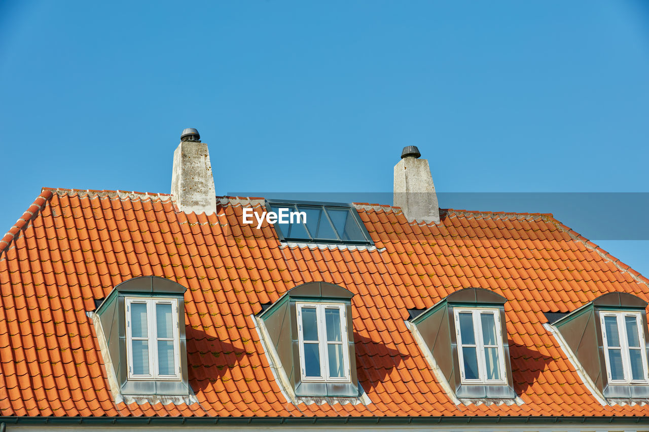 low angle view of building against clear sky