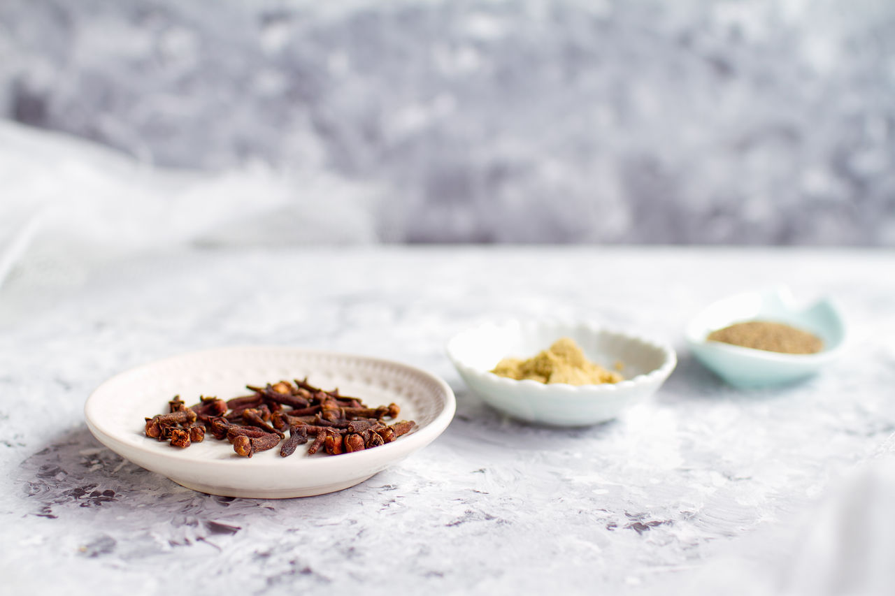 Close-up of ingredients in bowls on table