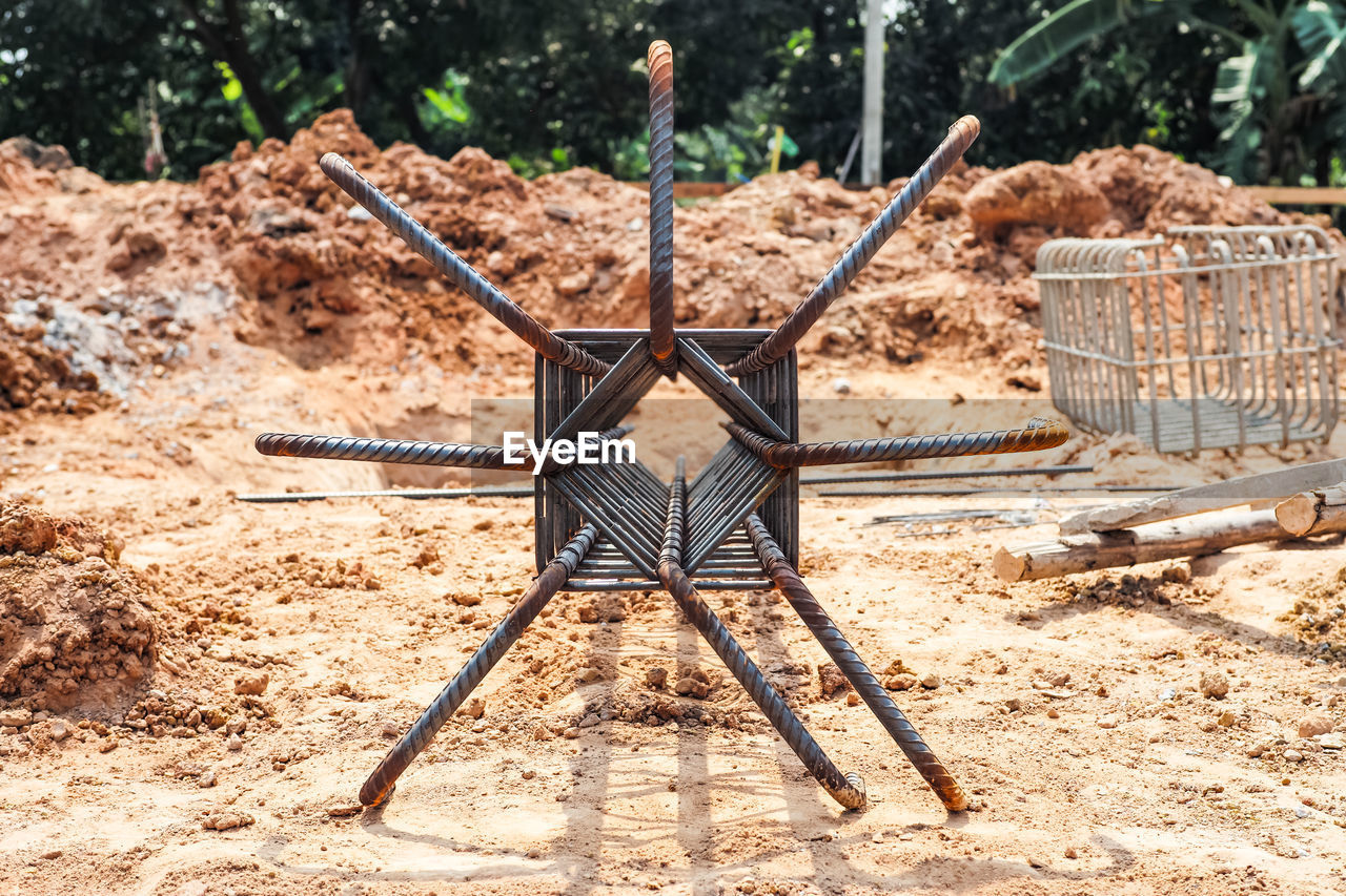 Steelwork for reinforcement the concrete structure at the construction site