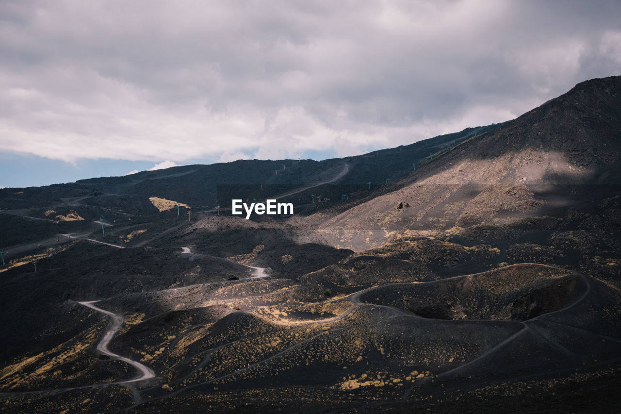 Scenic view of mountains against sky