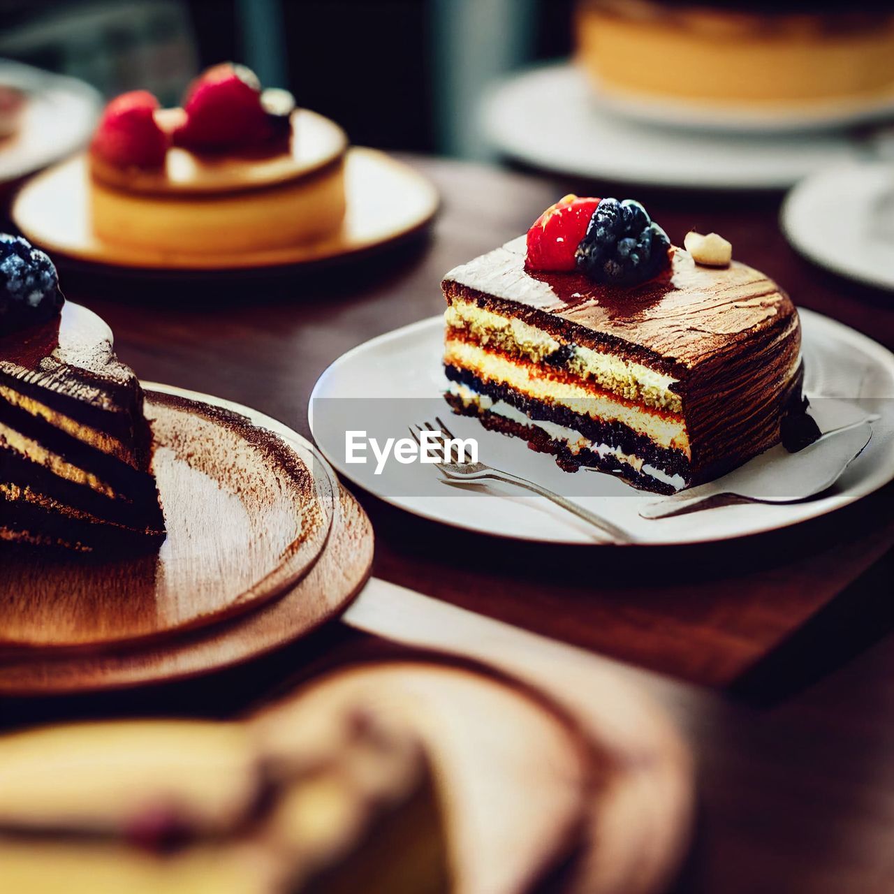 Close-up of dessert in plate on table