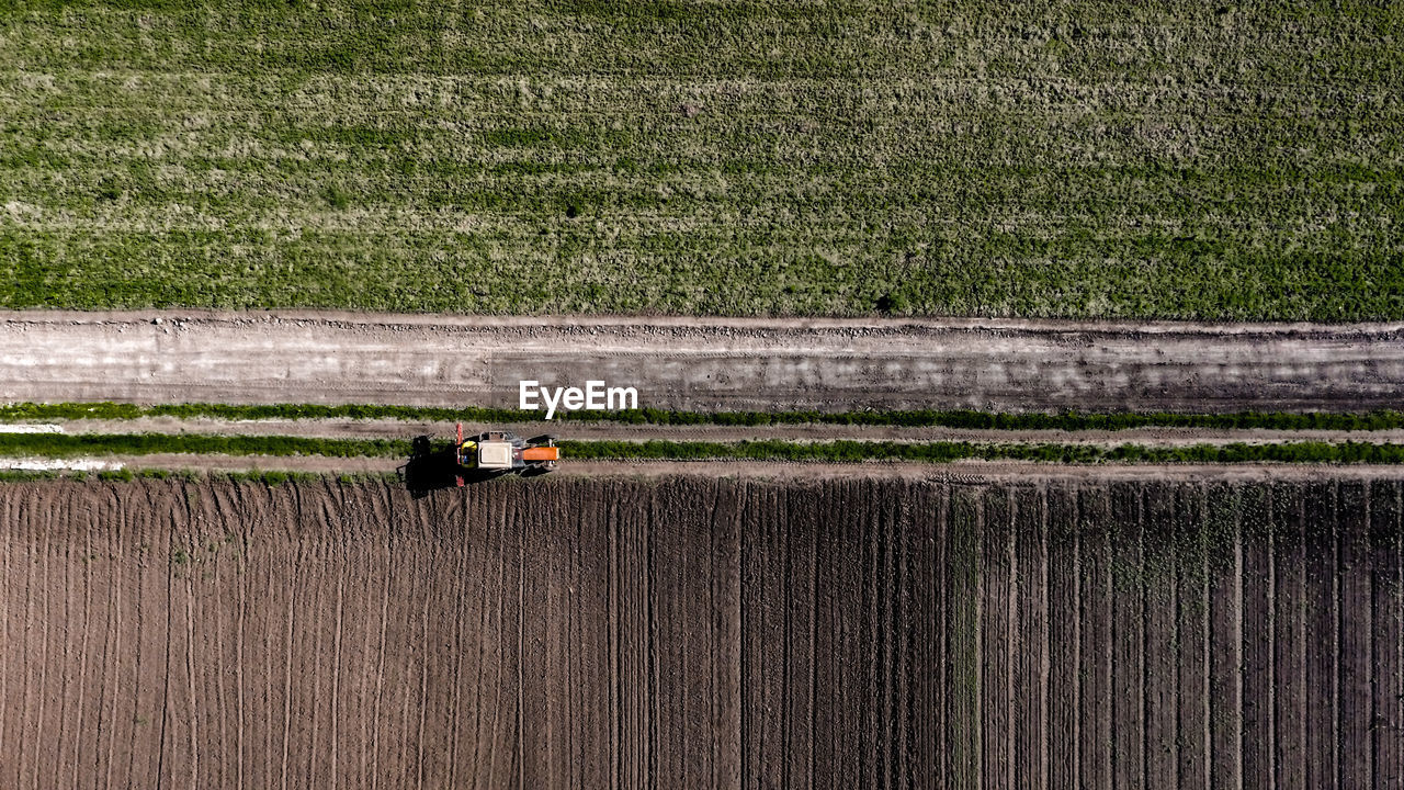 View of tractor on field