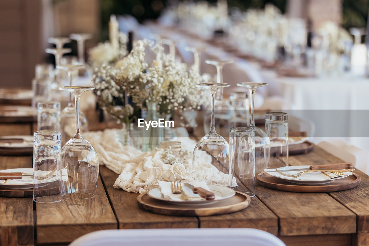 high angle view of place setting on table