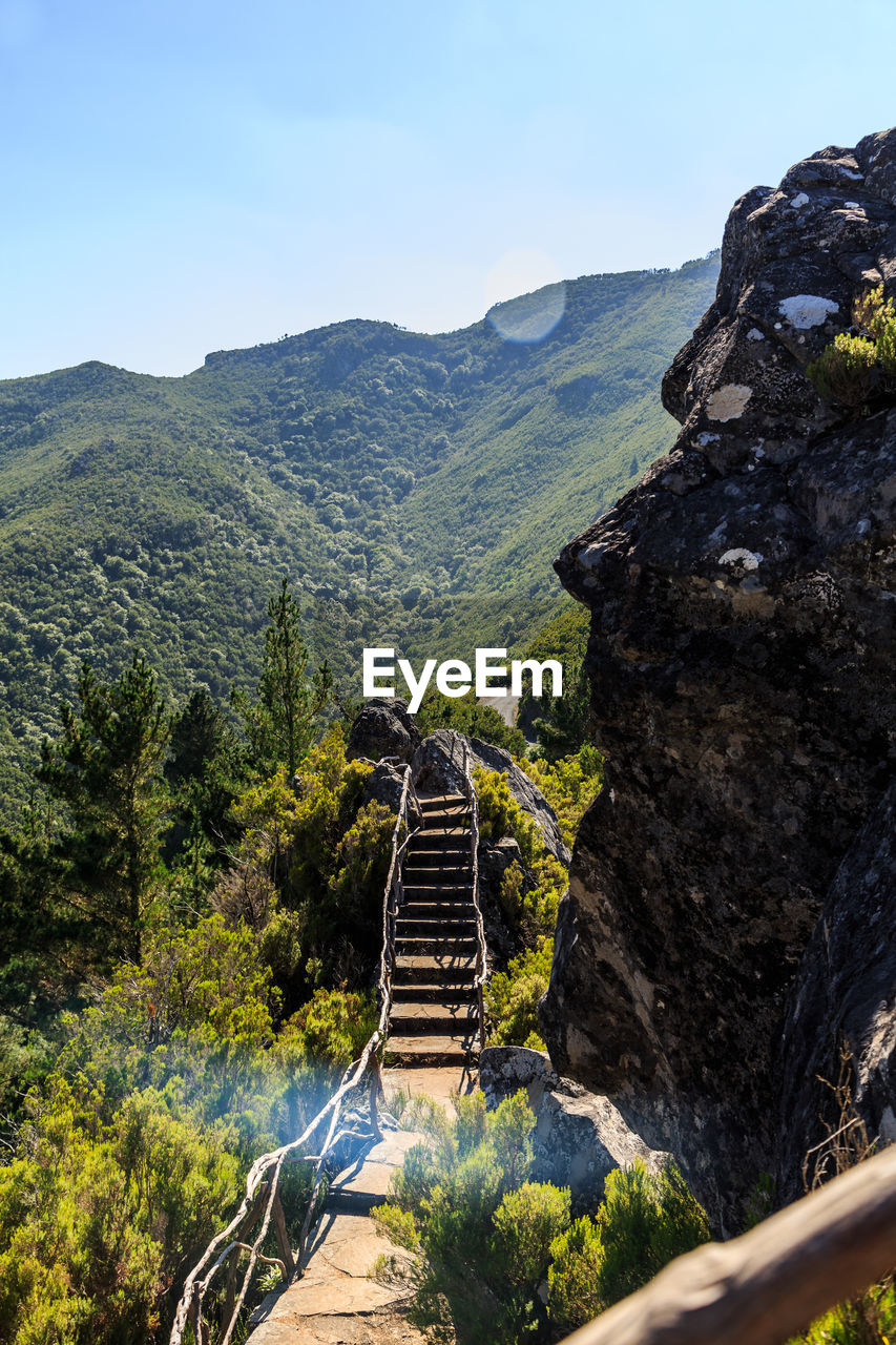 Scenic view of mountain range against sky