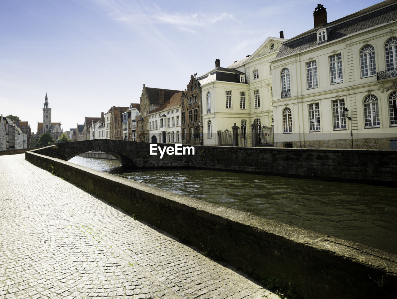 Canal in city of bruges, belgium