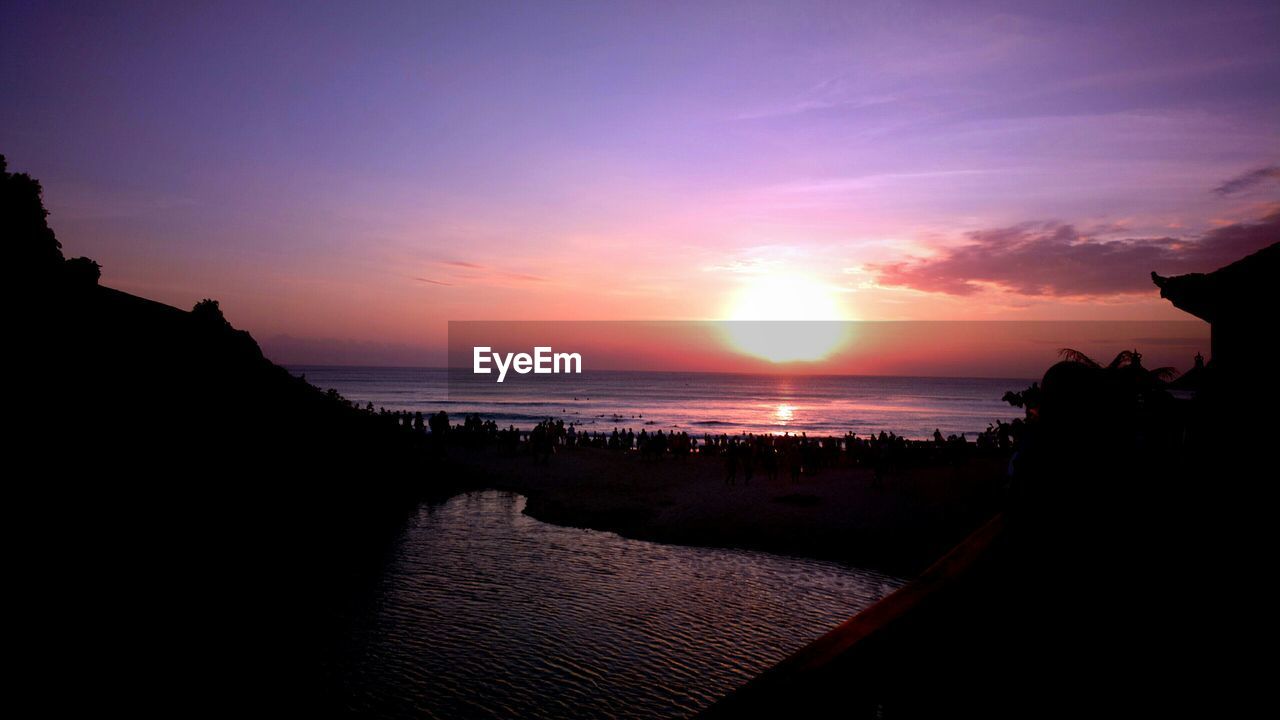 Scenic view of sea during sunset