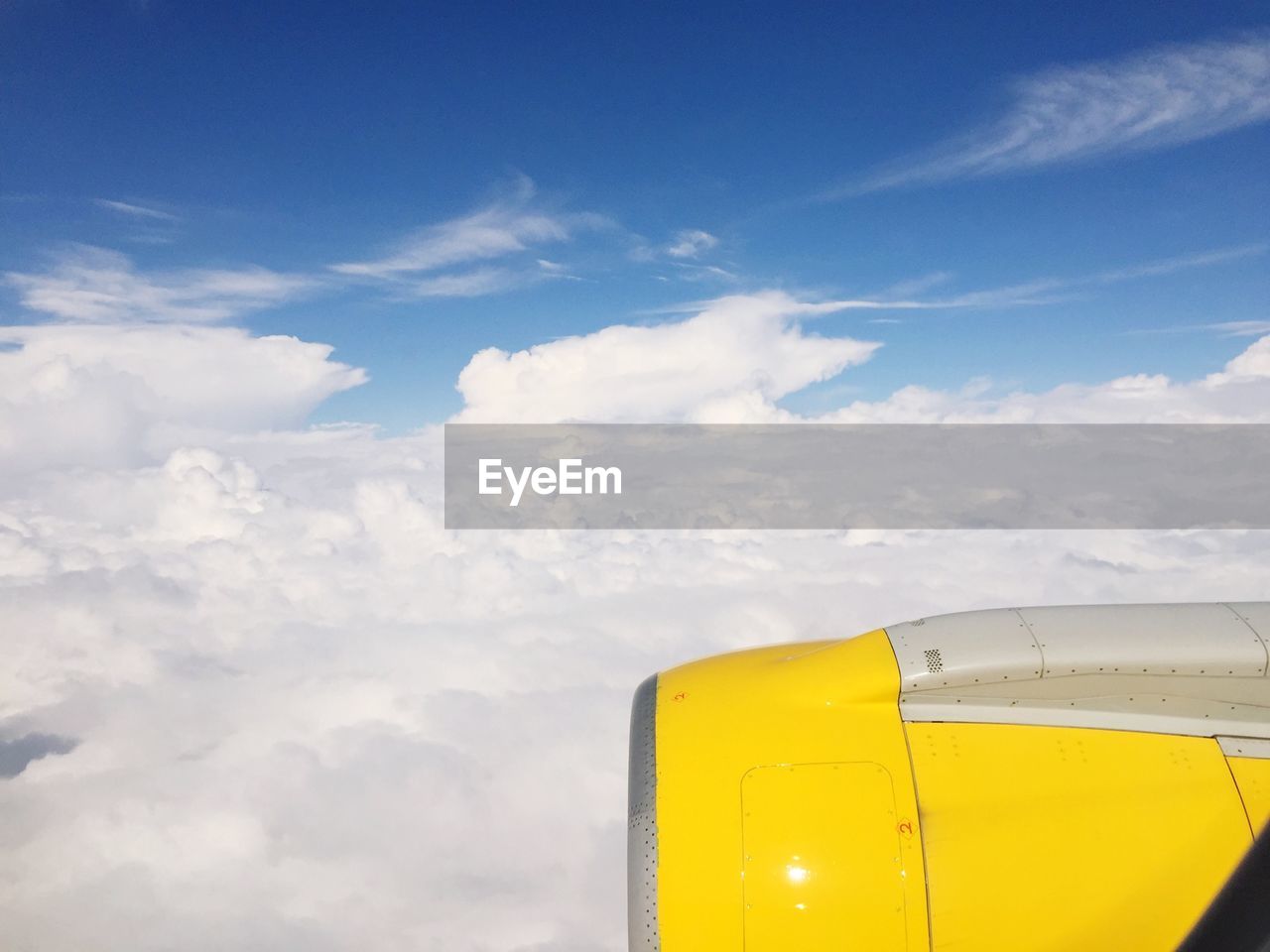 Jet engine seen through airplane window