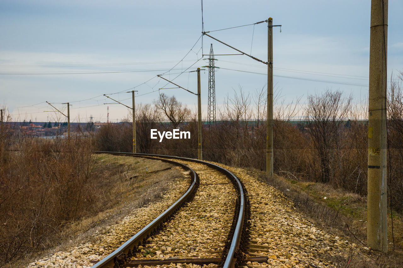 Railroad tracks against sky