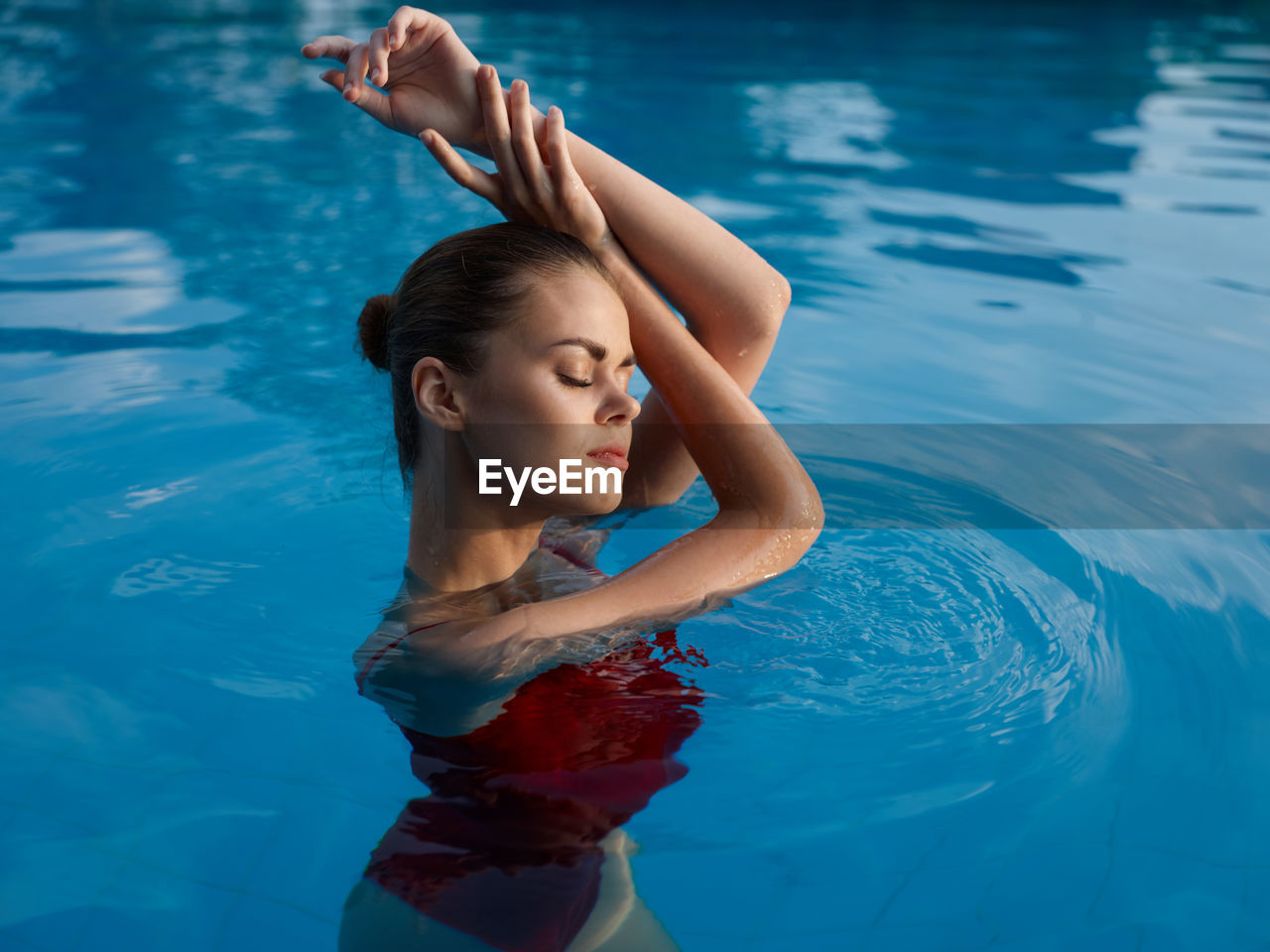 Woman in swimming pool