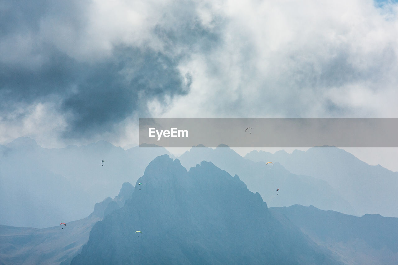 Low angle view of mountains against sky