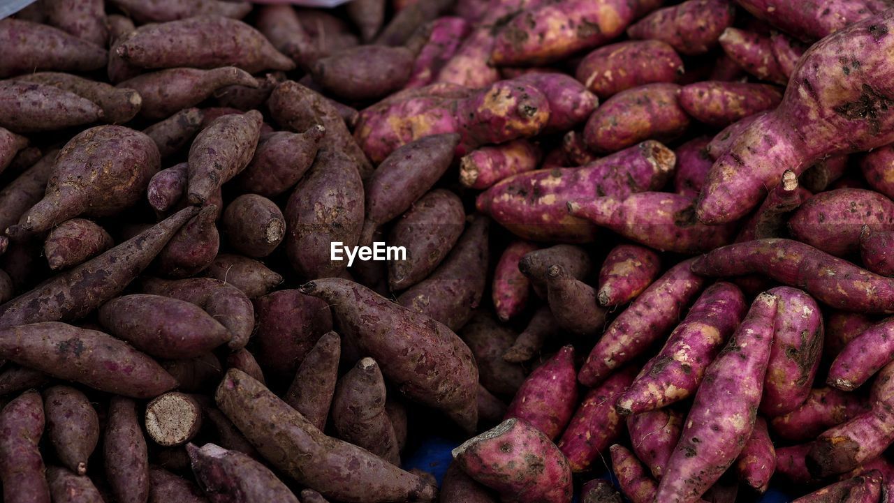 Full frame shot of sweet potatos