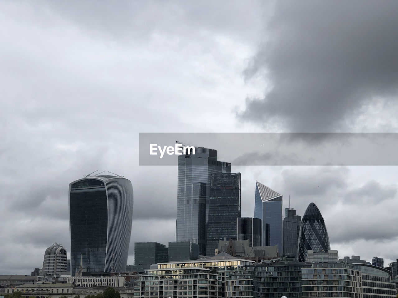Modern buildings in london city against sky