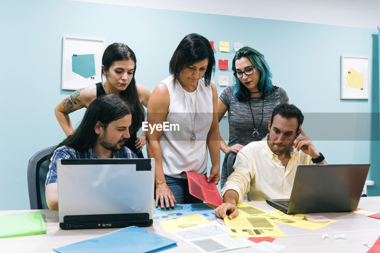 Business people working in a coworking office