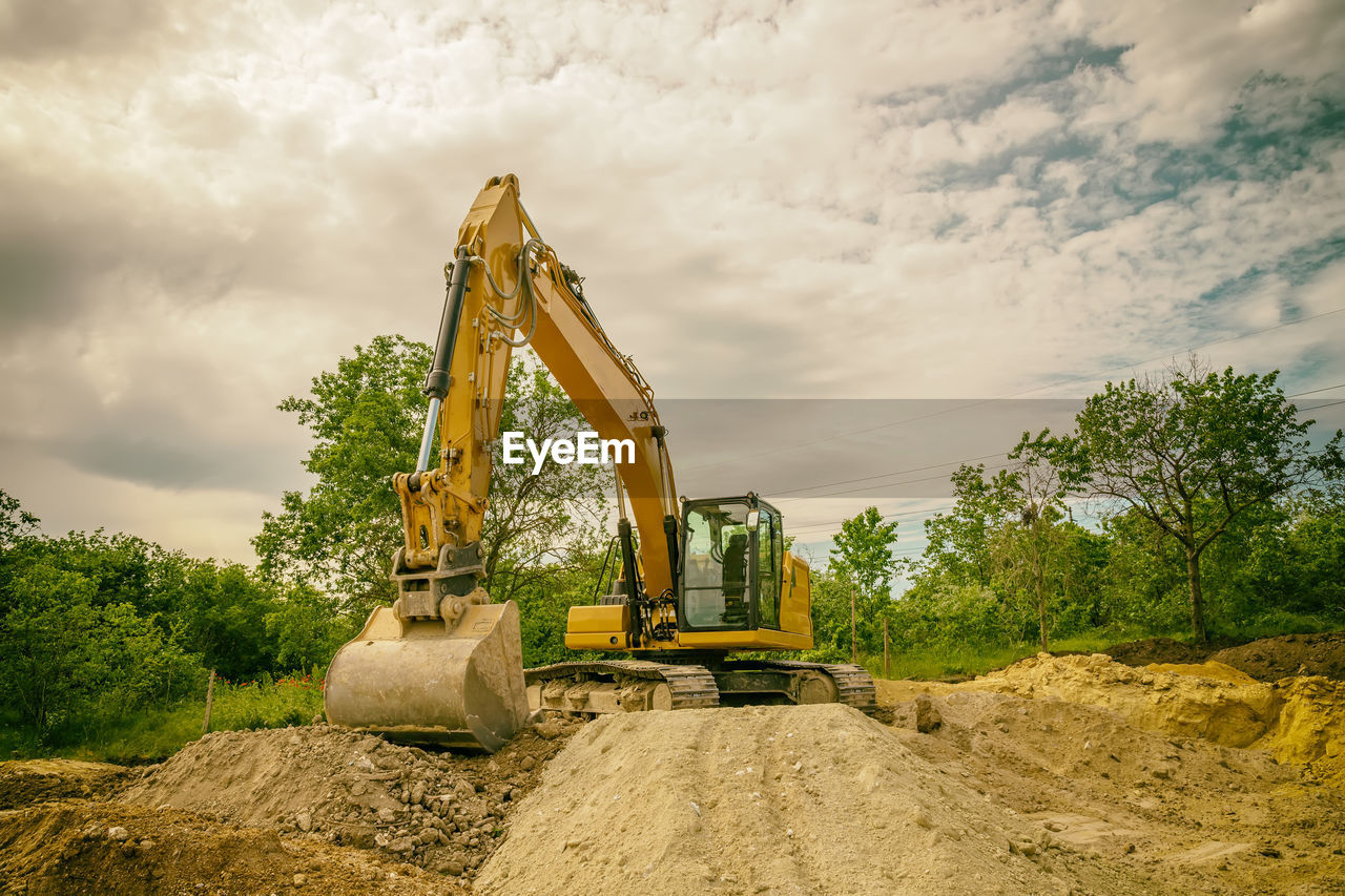 low angle view of construction site