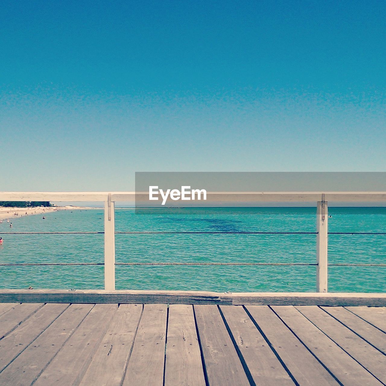 Scenic view of sea seen from pier