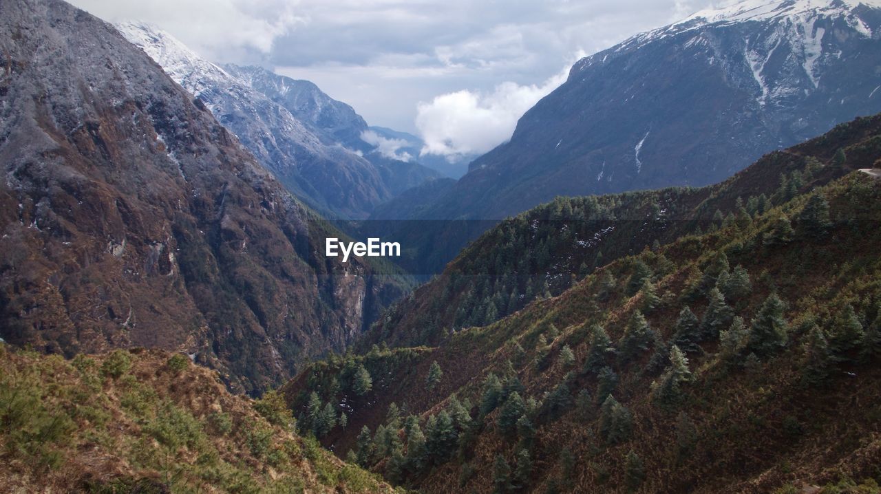 Scenic view of mountains against sky