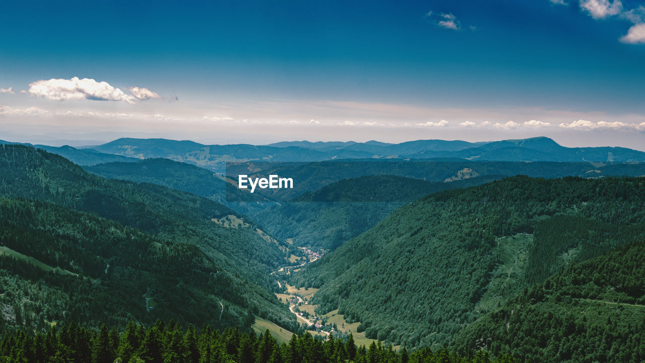 Scenic view of mountains against sky