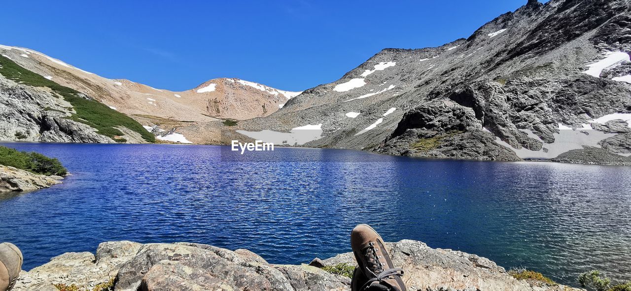 SCENIC VIEW OF LAKE AGAINST MOUNTAINS