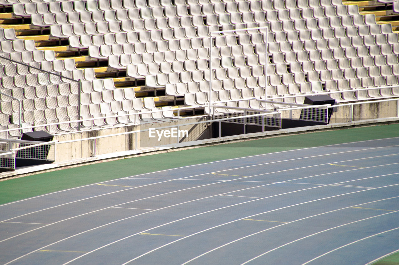 High angle view of empty stadium