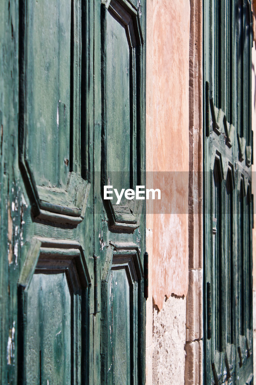 Wooden door of old house