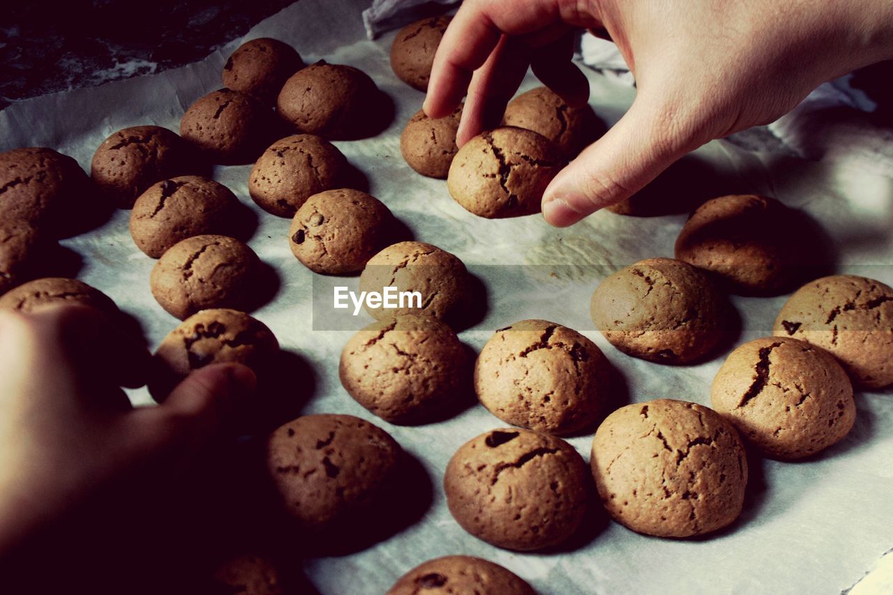 Close-up of hand holding cookies