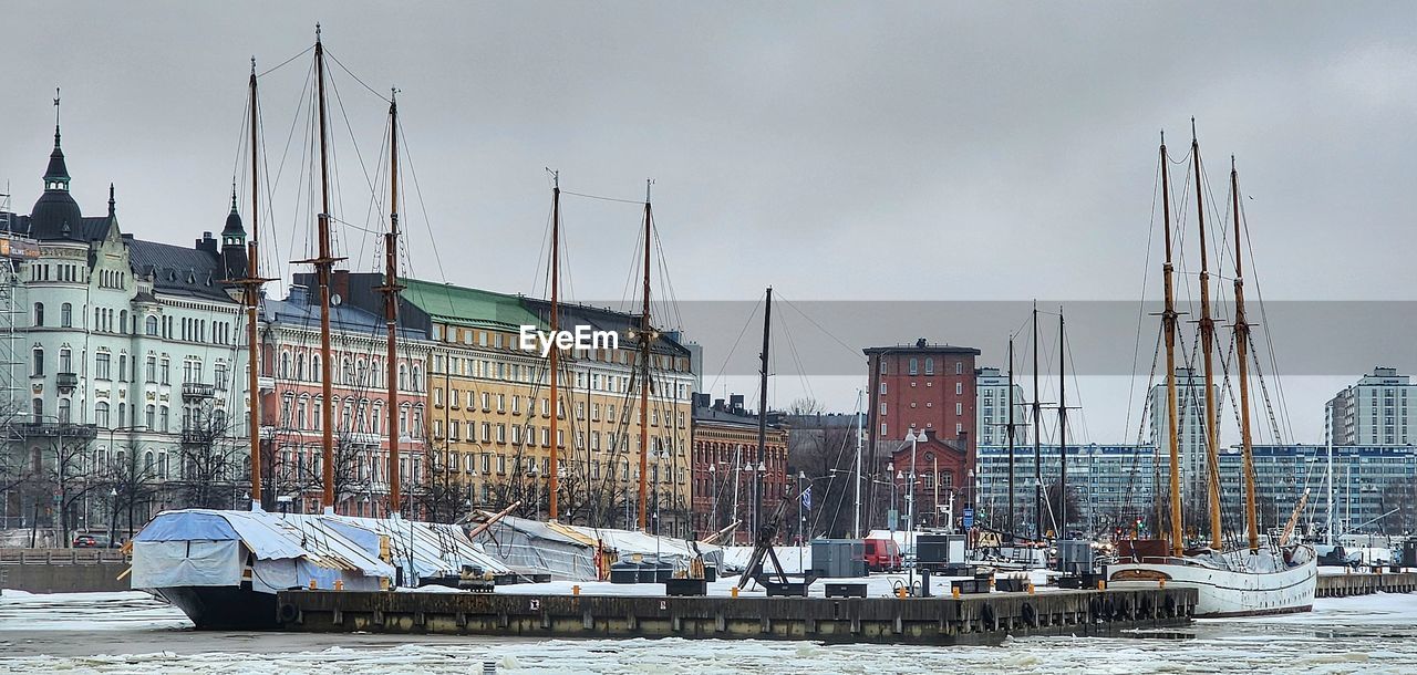 nautical vessel, water, architecture, transportation, harbor, mode of transportation, sky, city, building exterior, boat, built structure, vehicle, nature, sailboat, ship, building, watercraft, travel, cityscape, travel destinations, dock, sailing ship, waterway, sea, pole, no people, port, mast, landscape, sailing, outdoors, day, cloud, marina, tall ship, moored, tourism, environment, business finance and industry, waterfront, skyline, urban skyline