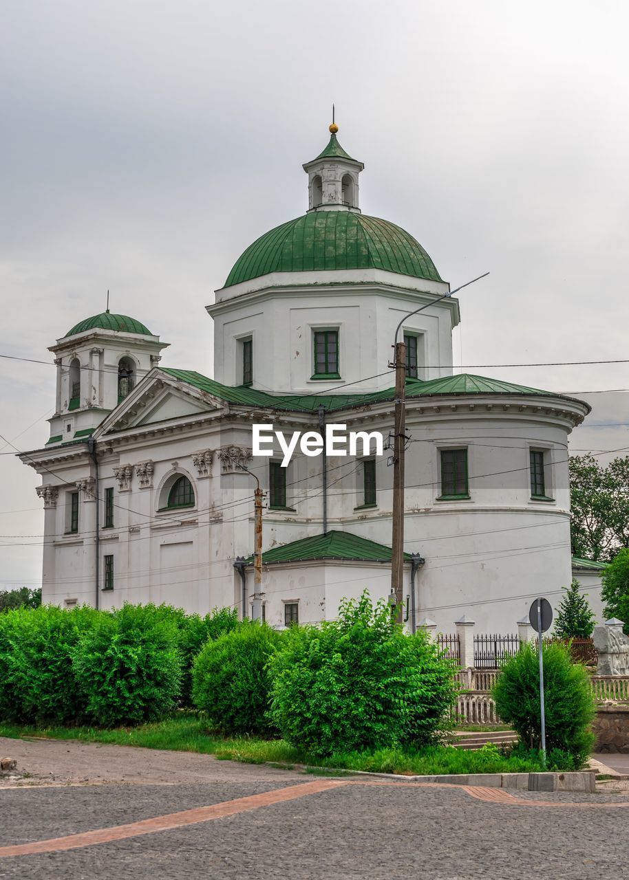 Church of st ivan the baptist in the city of bila tserkva, ukraine, on a cloudy summer day