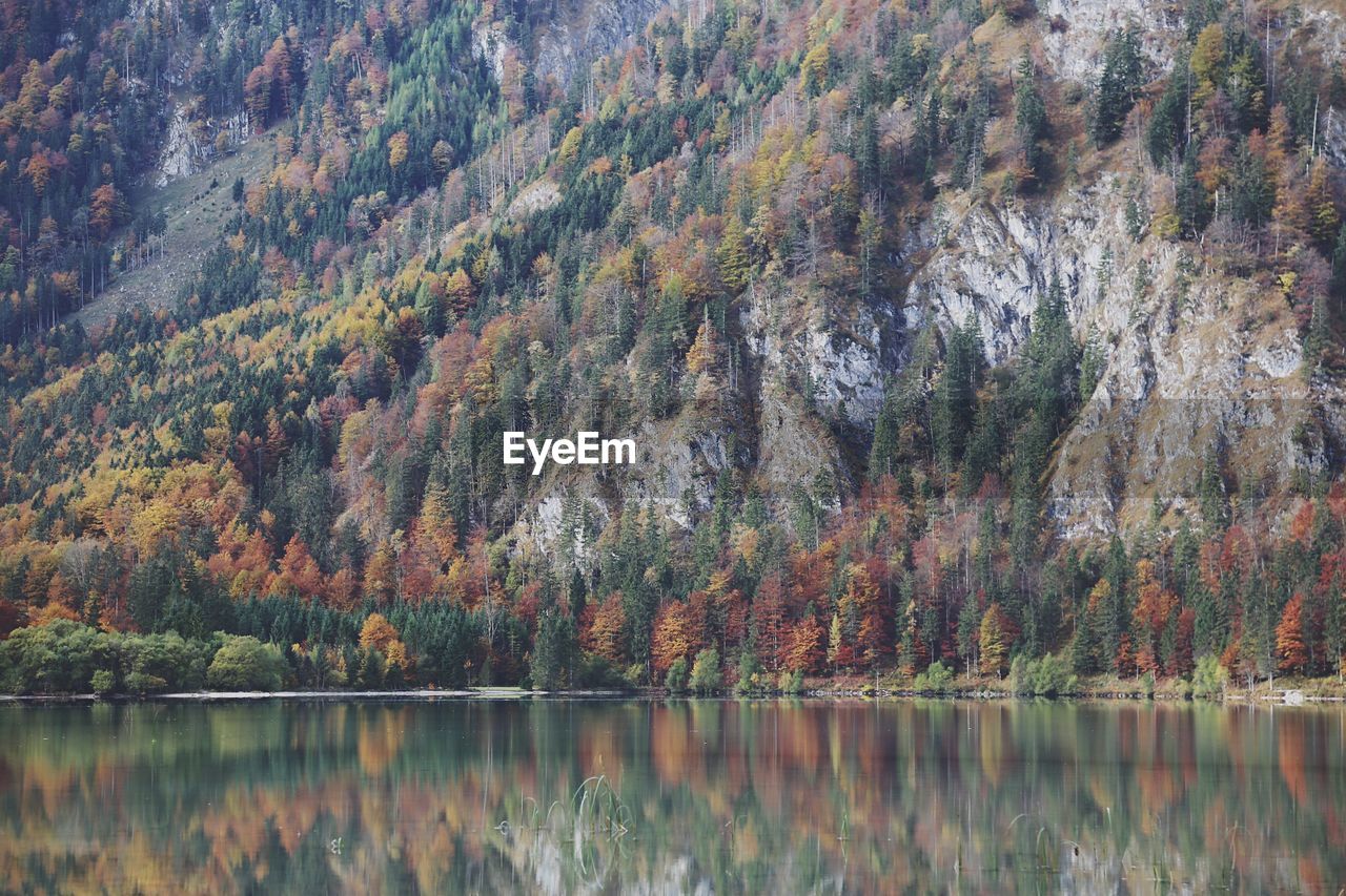 Lake against mountain during autumn