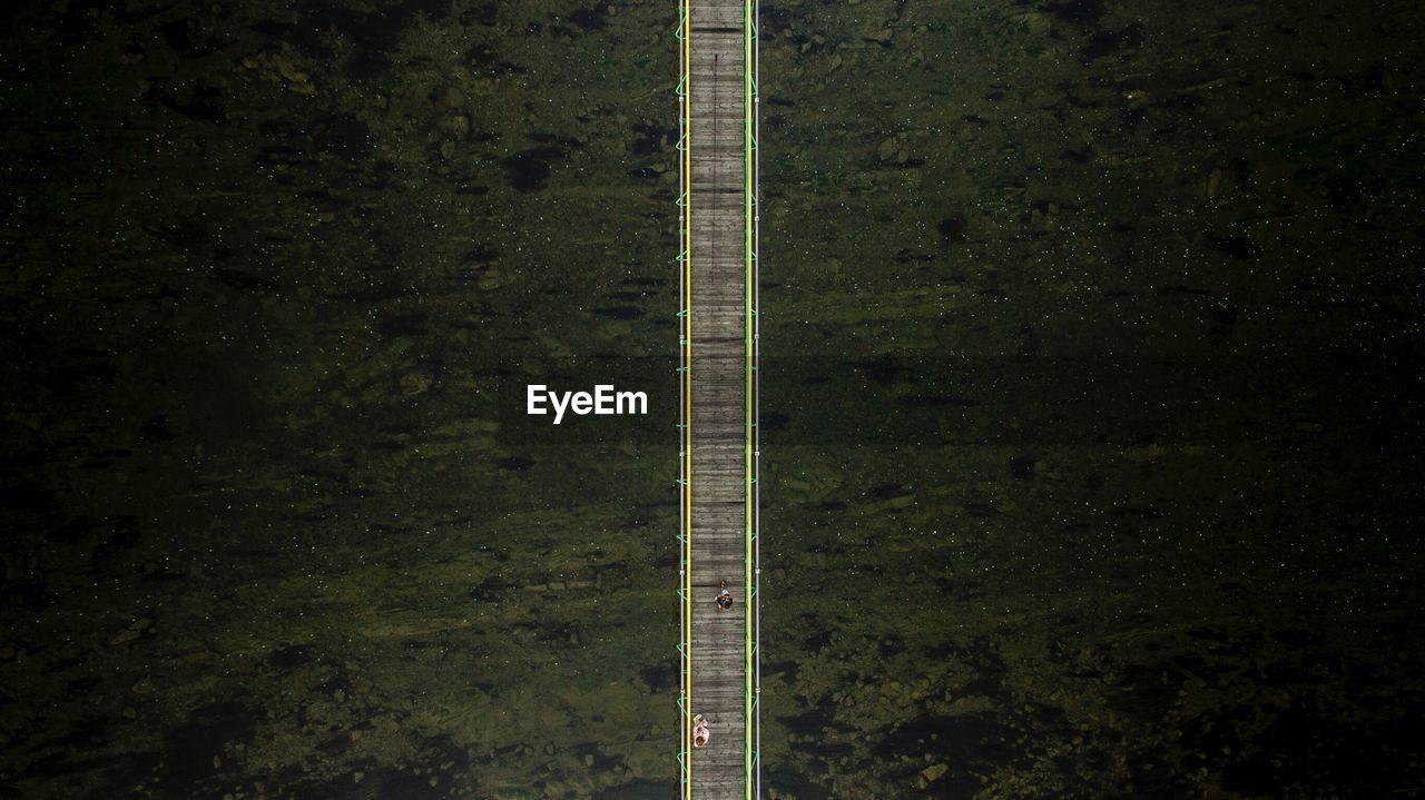 Aerial view of wooden bridge in poland