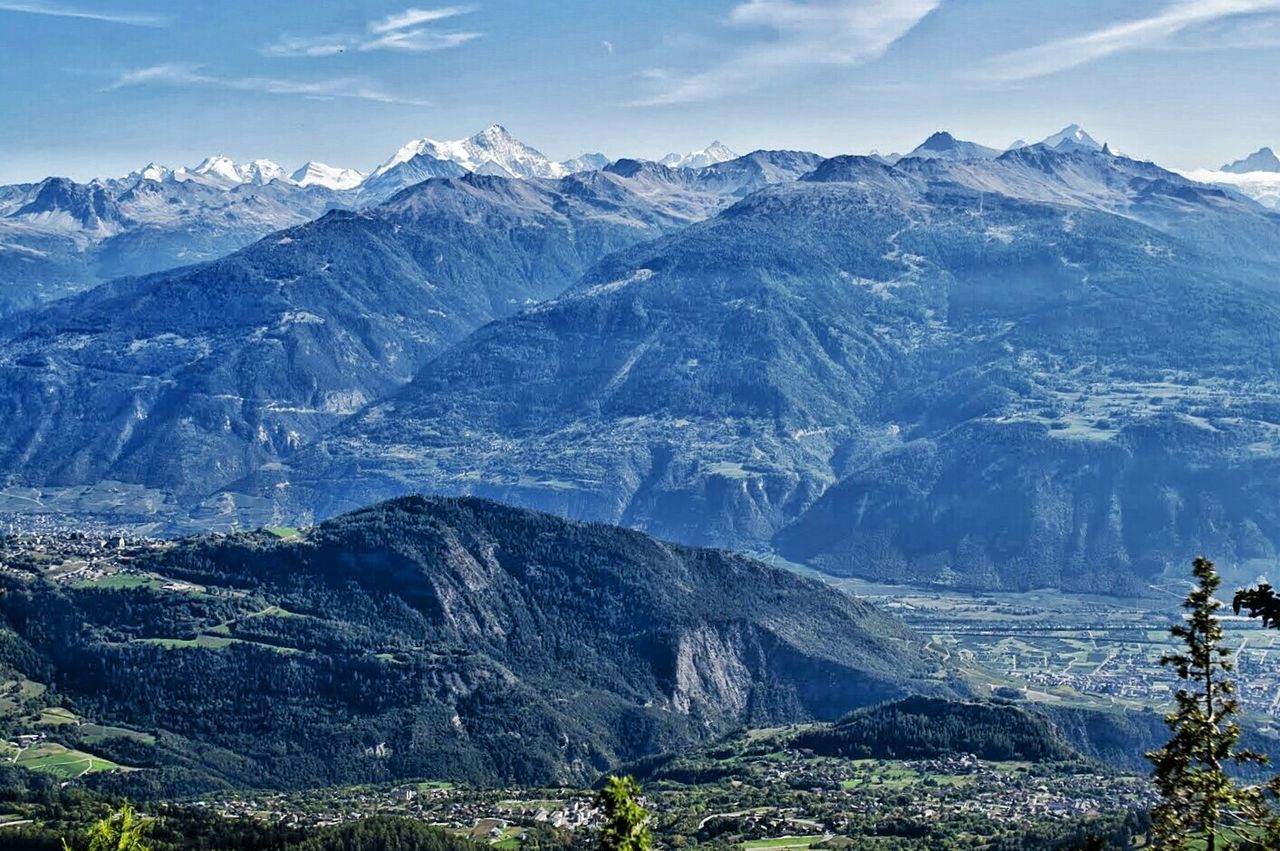 Idyllic shot of mountain range against sky