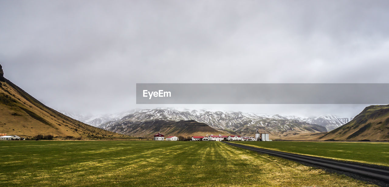 Scenic view of field of volcanic landscape in iceland