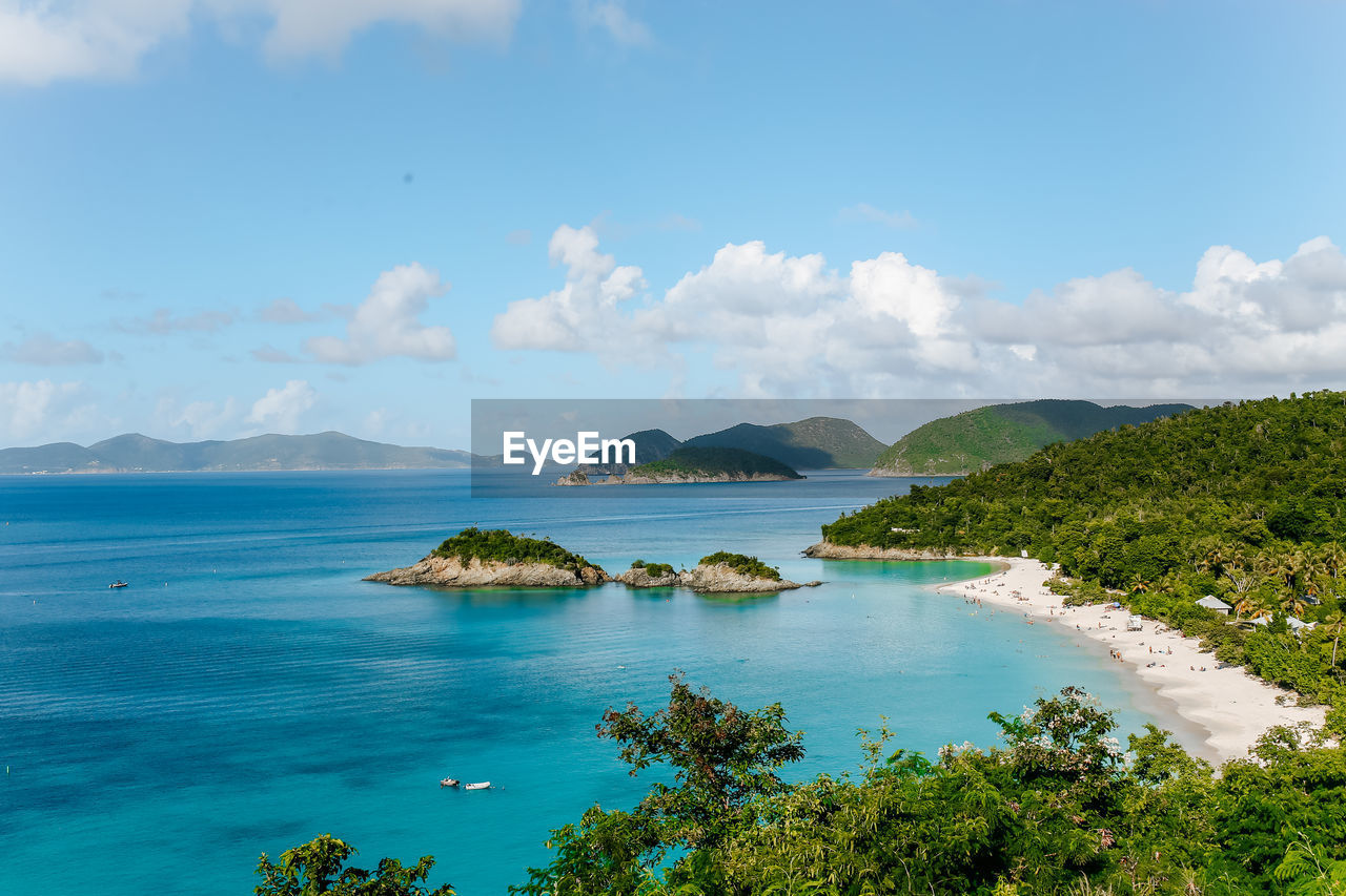 SCENIC VIEW OF BAY AGAINST CLEAR SKY