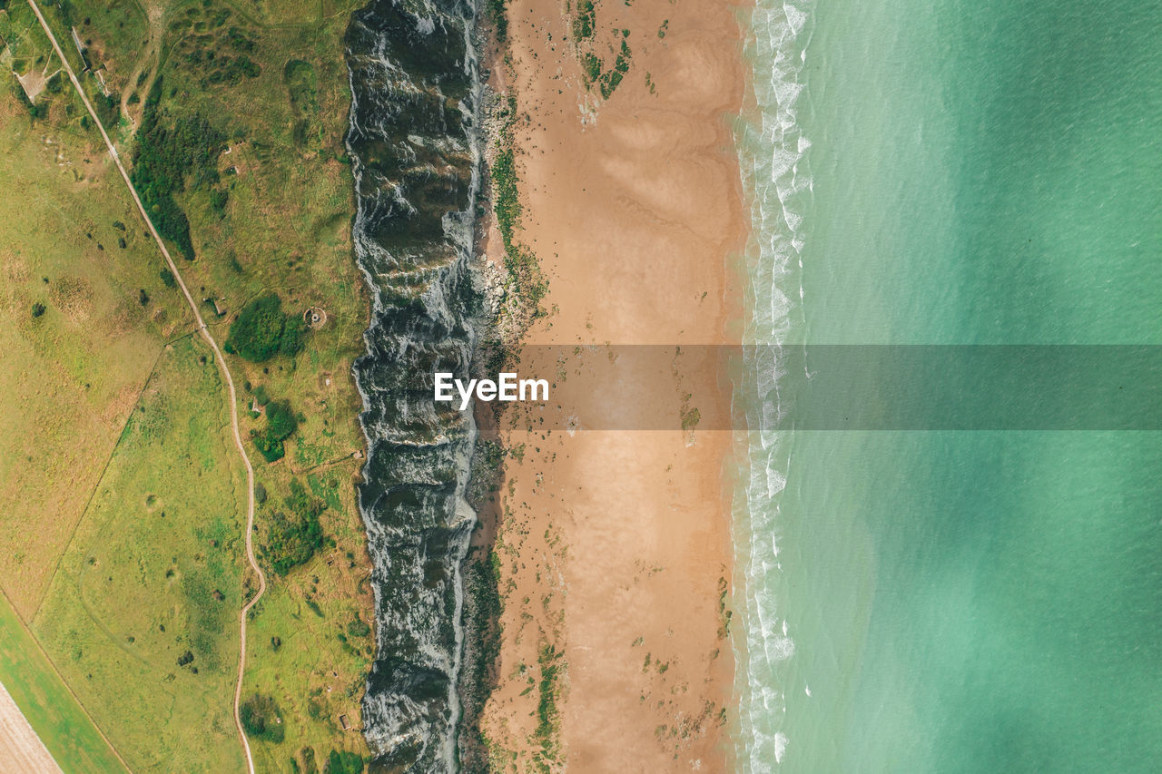 High angle view of beach