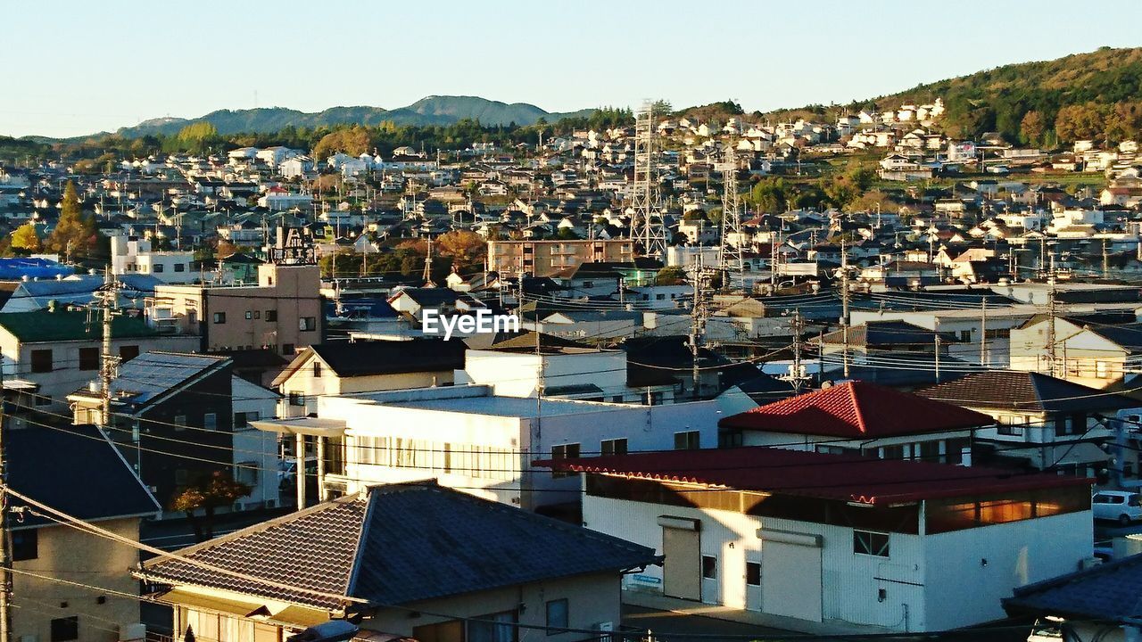 High angle view of cityscape